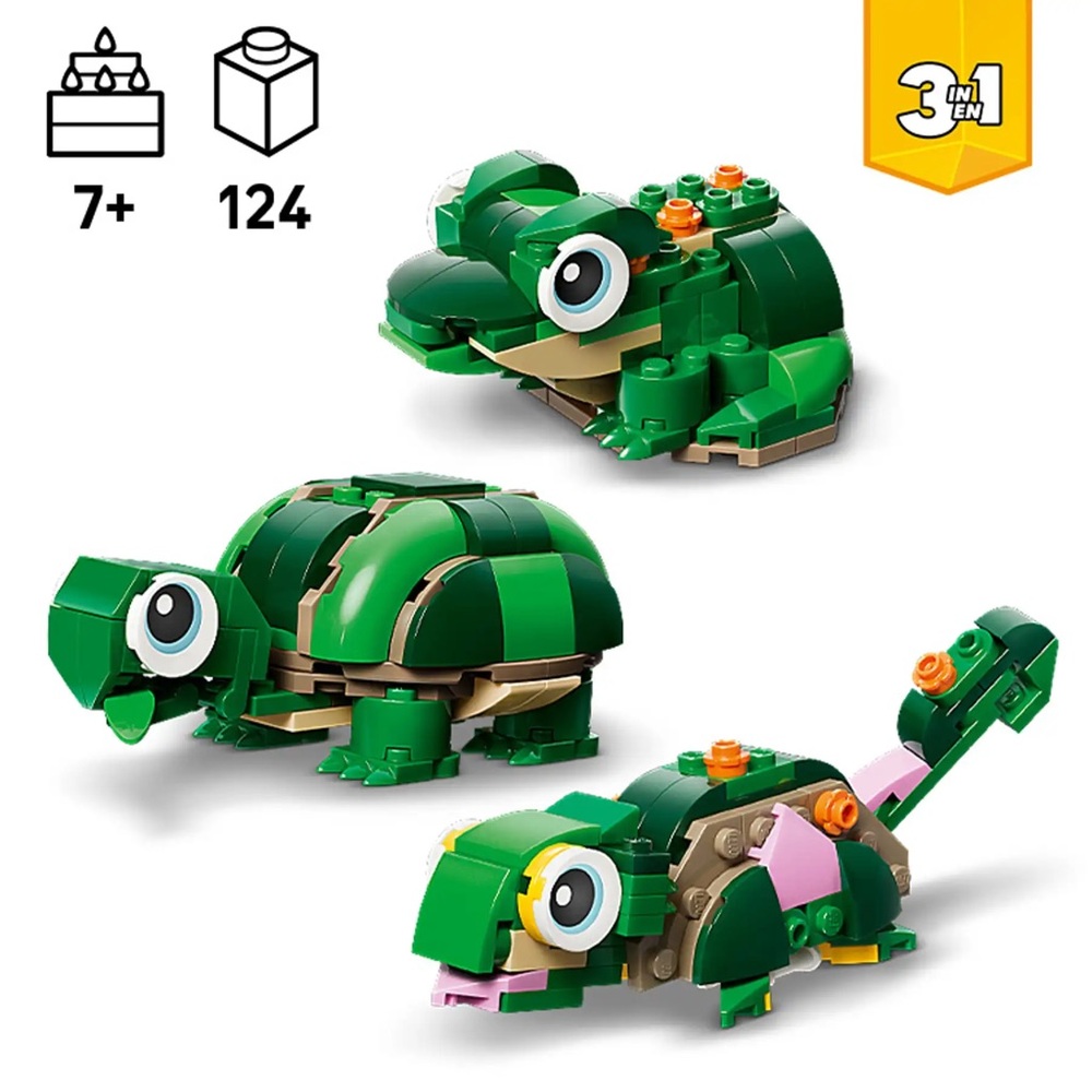 LEGO Creator 3 in 1 Turtle + Water Lily Flower Chameleon Frog 31377